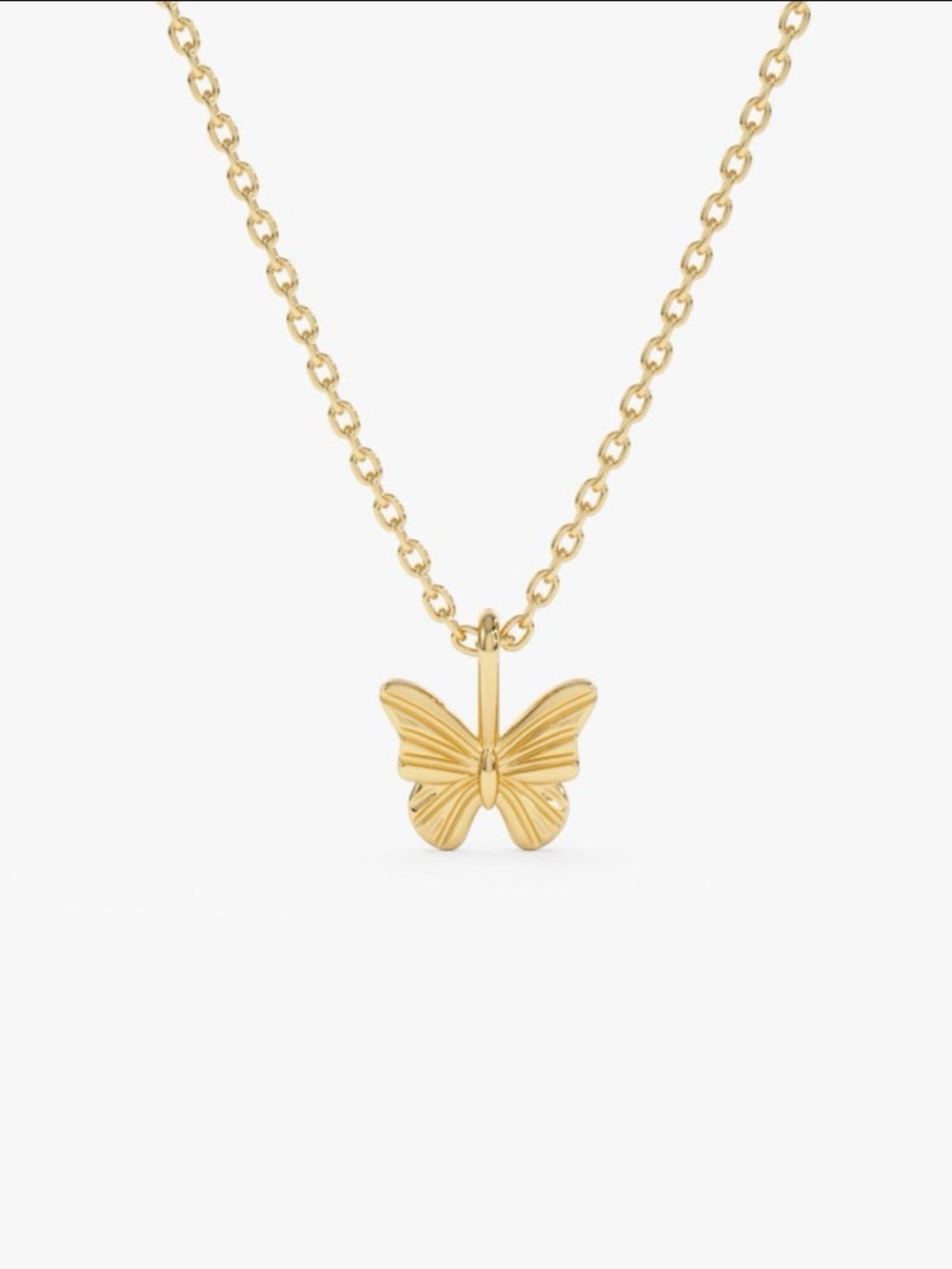 NWT Ferko’s 14k solid gold dainty butterfly charm necklace